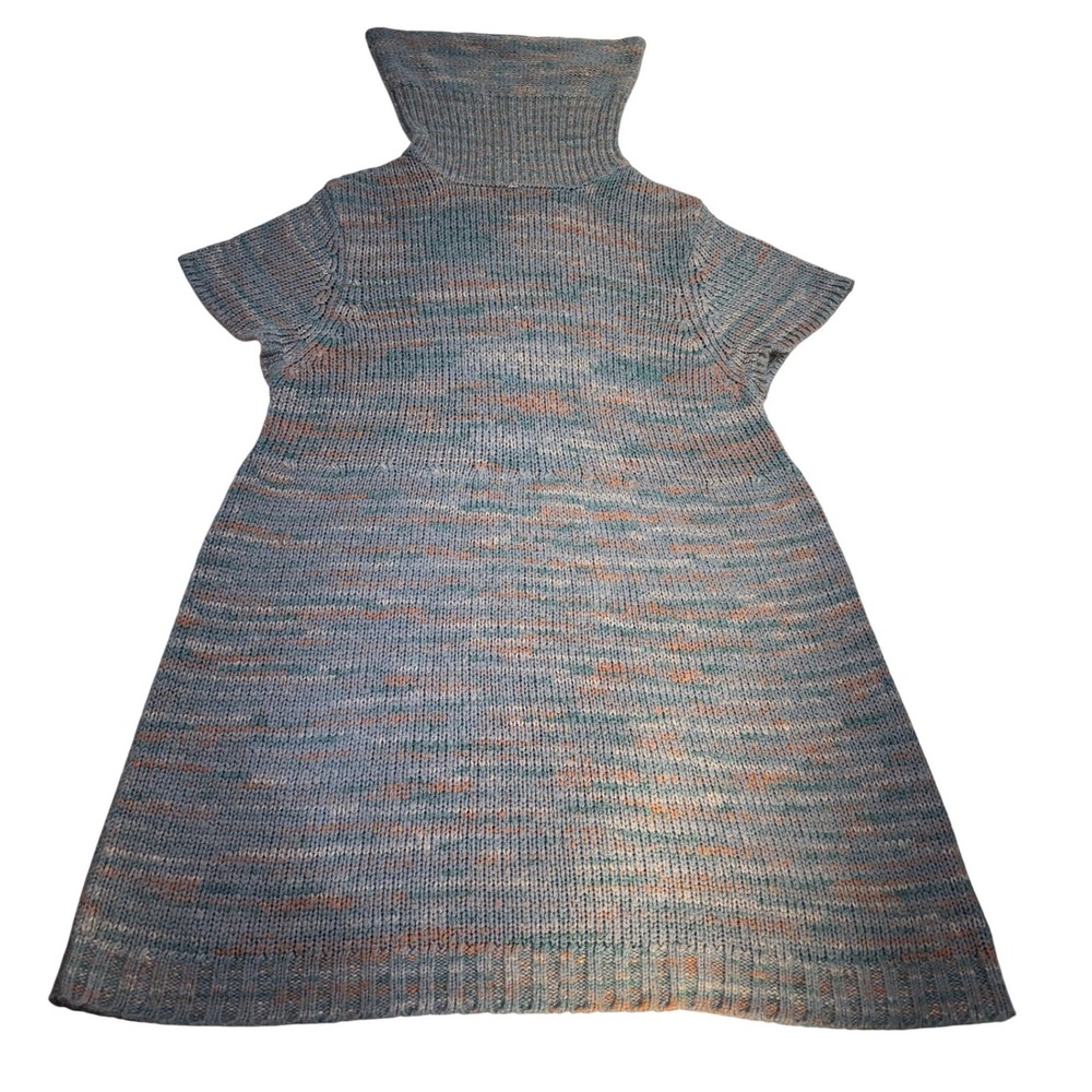 Space‎ Dye Chunky Turtleneck Funnelneck Short Sleeve Sweater Dress Wmns Size 1X